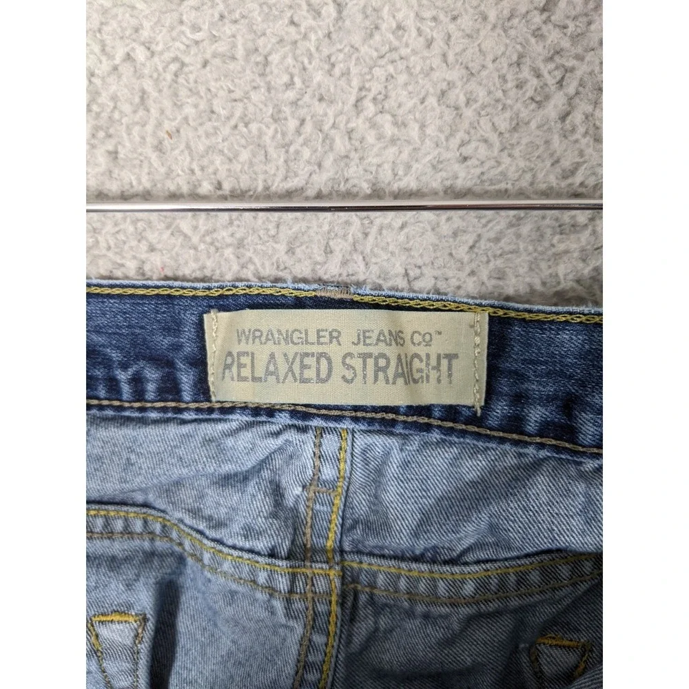 Wrangler Jeans Mens 40X30 (40x29) Blue Denim Straight Leg Relaxed Fit Y2K FLAW